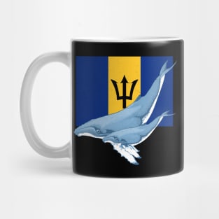 Flag of Barbados with Humpback Whales Mug